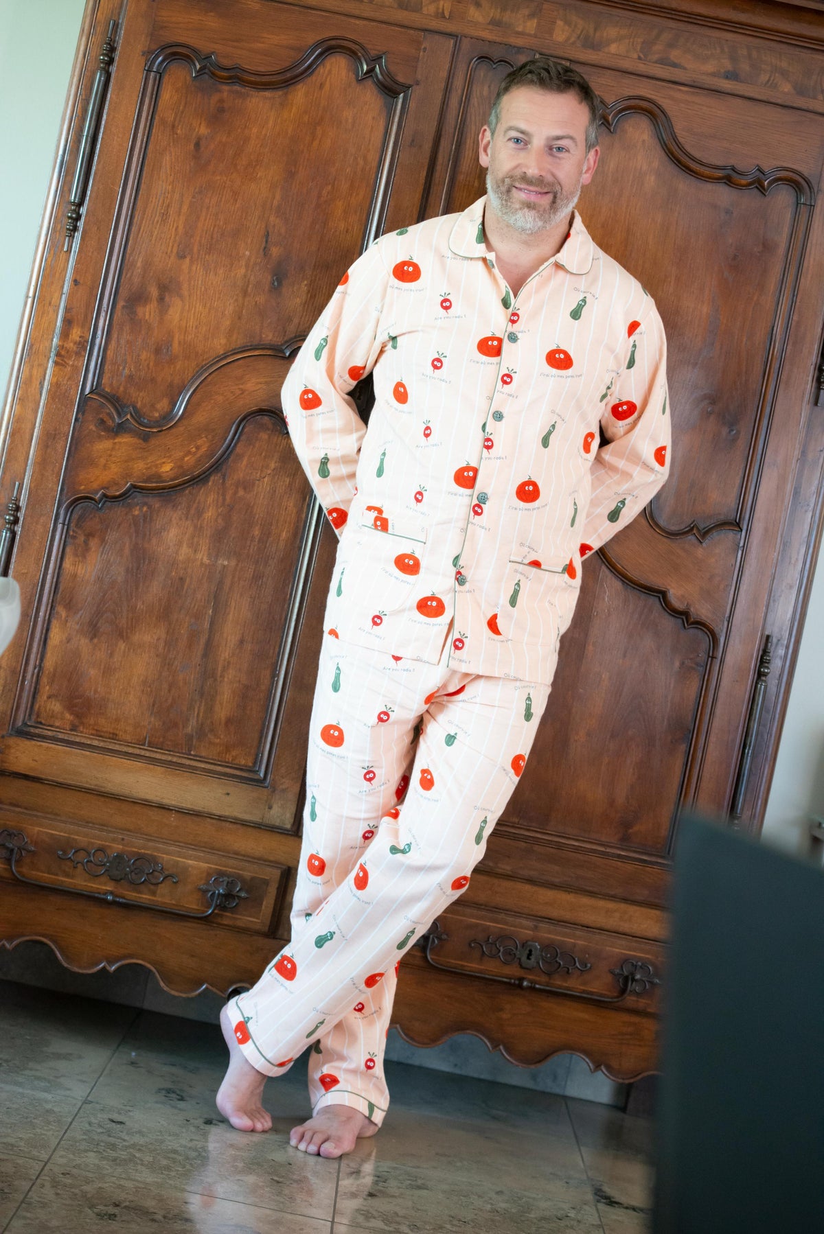 Pyjama en Flanelle Homme Orange Clair
