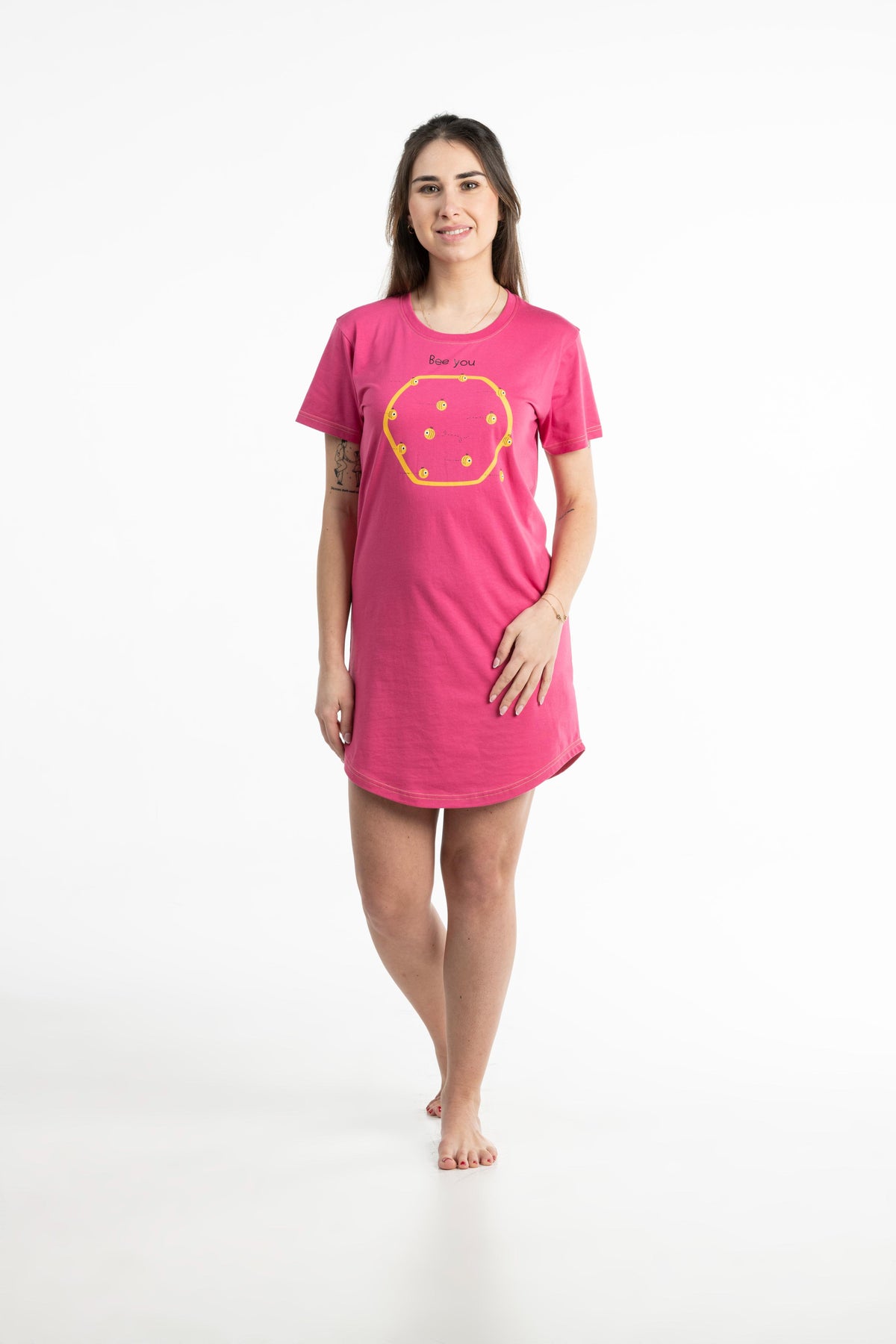 Maxi T-Shirt - Vrouw - Fuschia