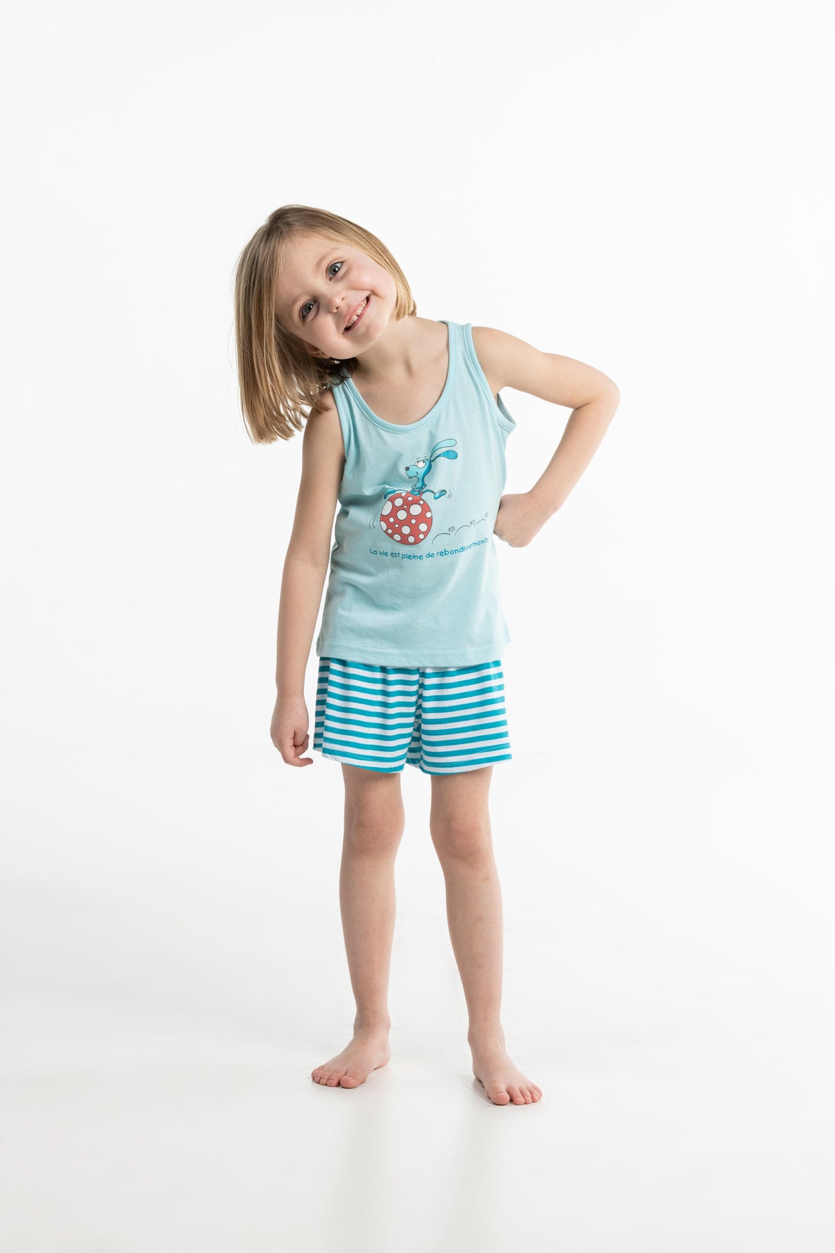 Short Pyjama - Kid - Bleu Eau Claire