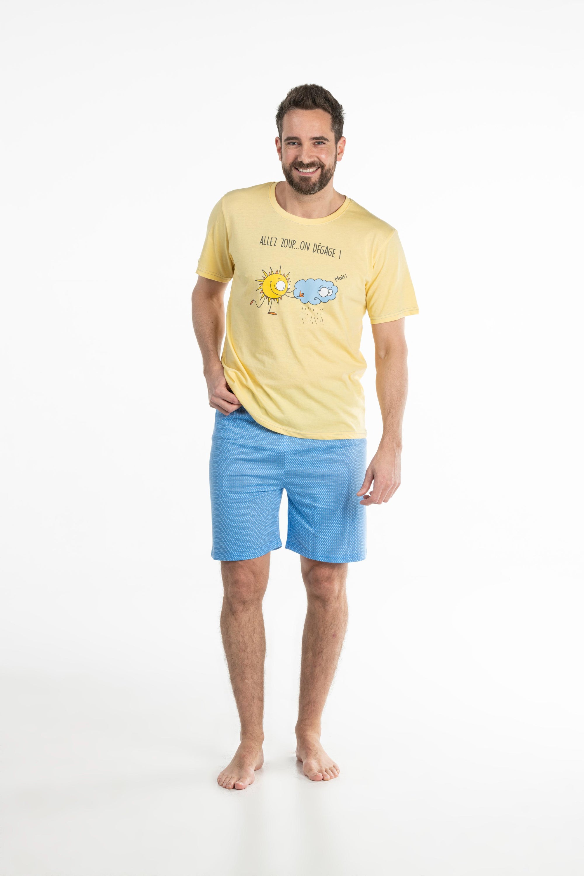 Pyjamashort - Man - Geel