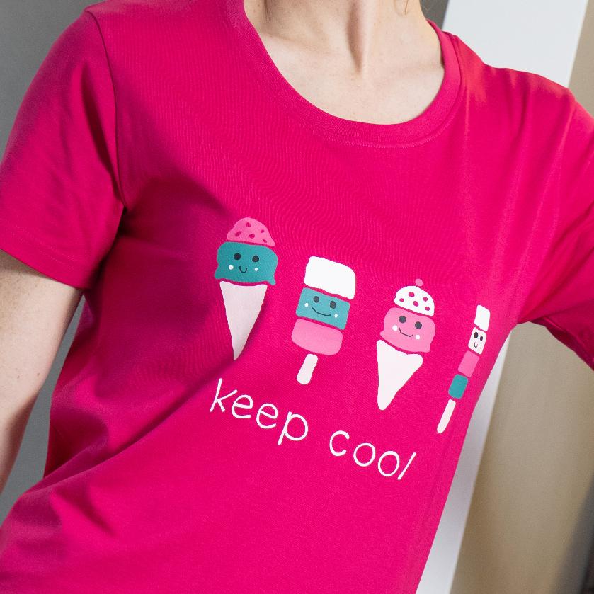 T-shirt long - Femme - Fuchsia