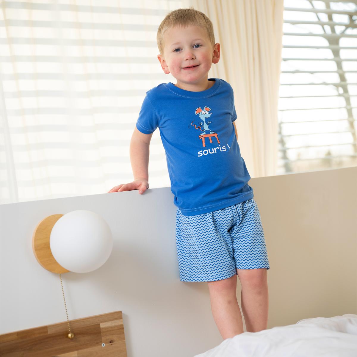 Pyjama Short - Gemengd Kid - Bleu