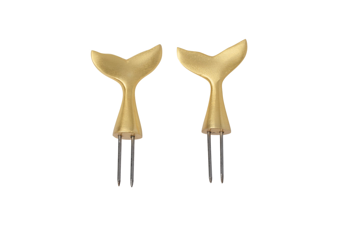 Gold Corn Holders, Whale'S Tail