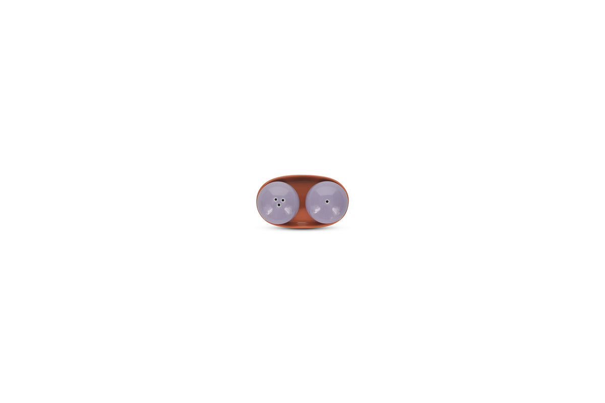 Ona - Duo Poivrier et salière 3 pièces violet/orange Duo