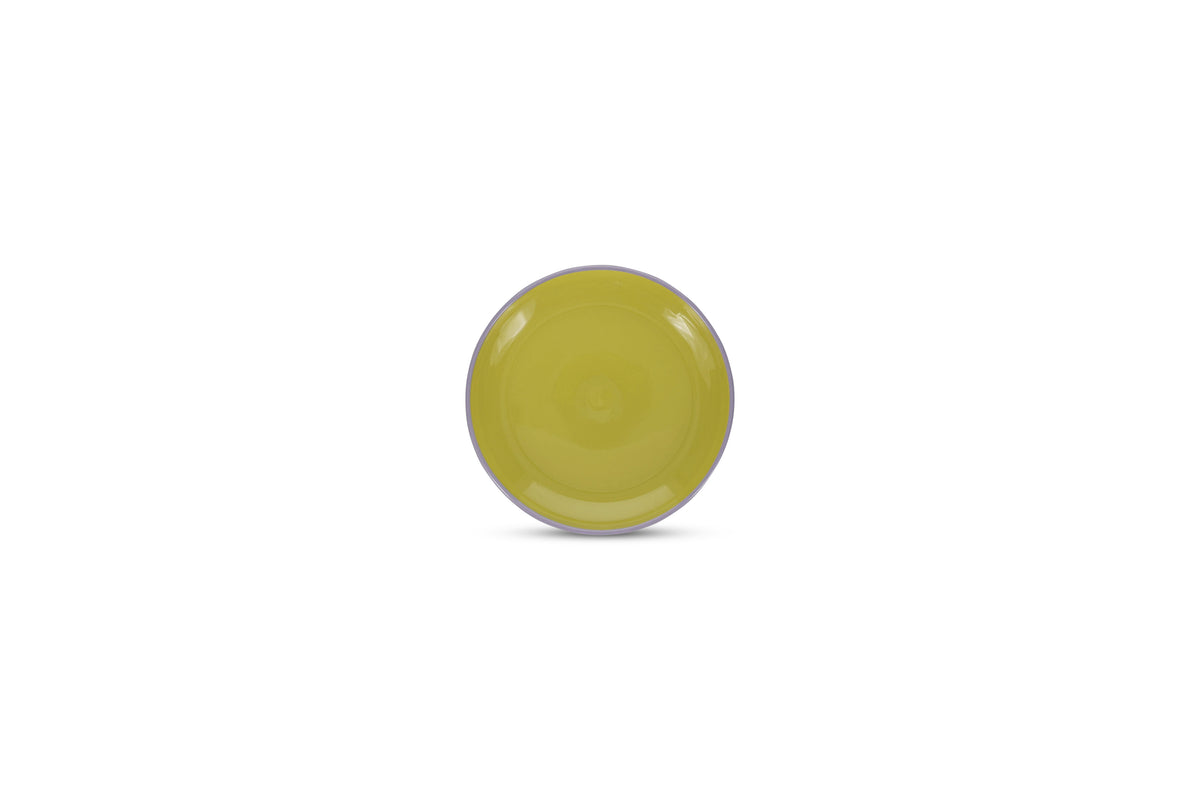 Ona - Duo Assiette plate 18xH2,5cm vert/violet Duo - 1 SET - 4 pièces