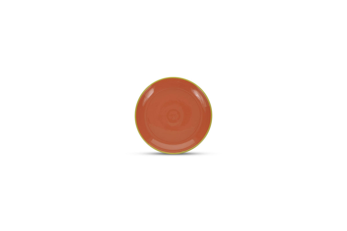 S&P - Duo Assiette plate 18xH2,5cm orange/vert Duo - 1 SET - 4 pièces