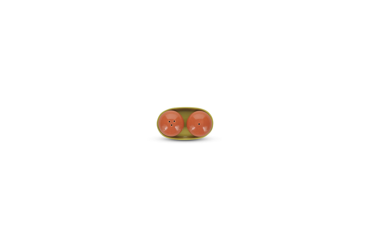 Ona - Duo Peper en zoutstrooier 3-delig oranje/groen Duo