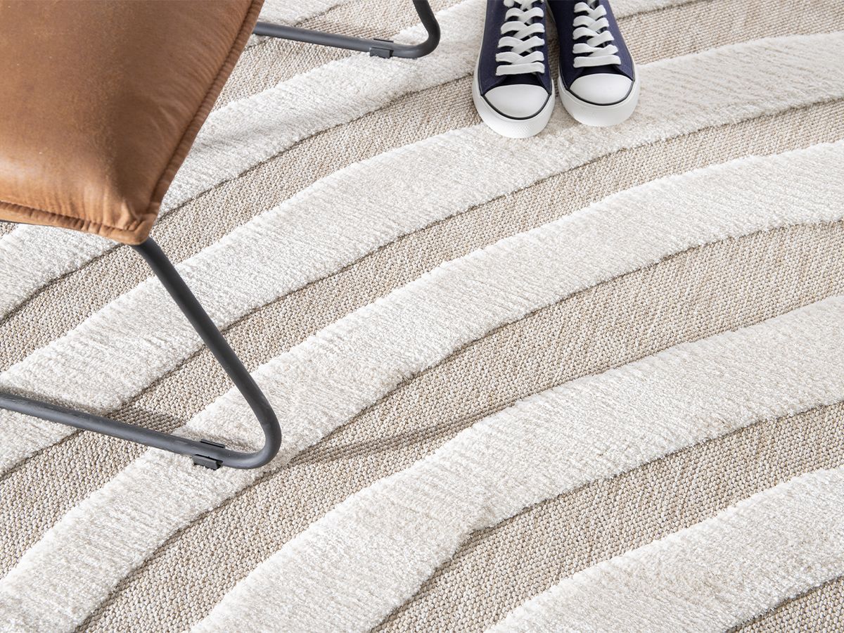 Laagpolig tapijt VILMA abstract patroon - Beige