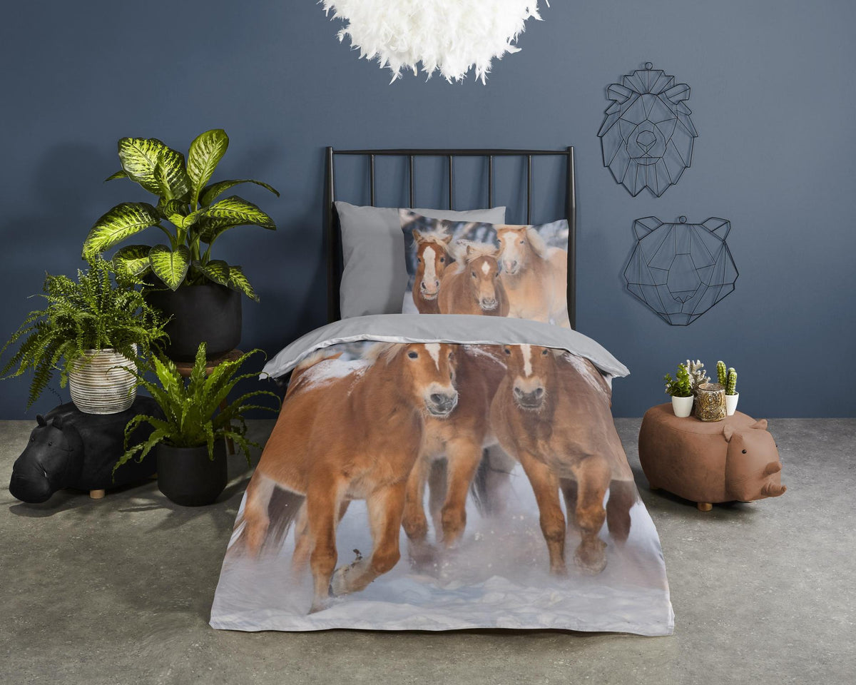 Good Morning - Dekbedovertrek - Happy Horses - Multi