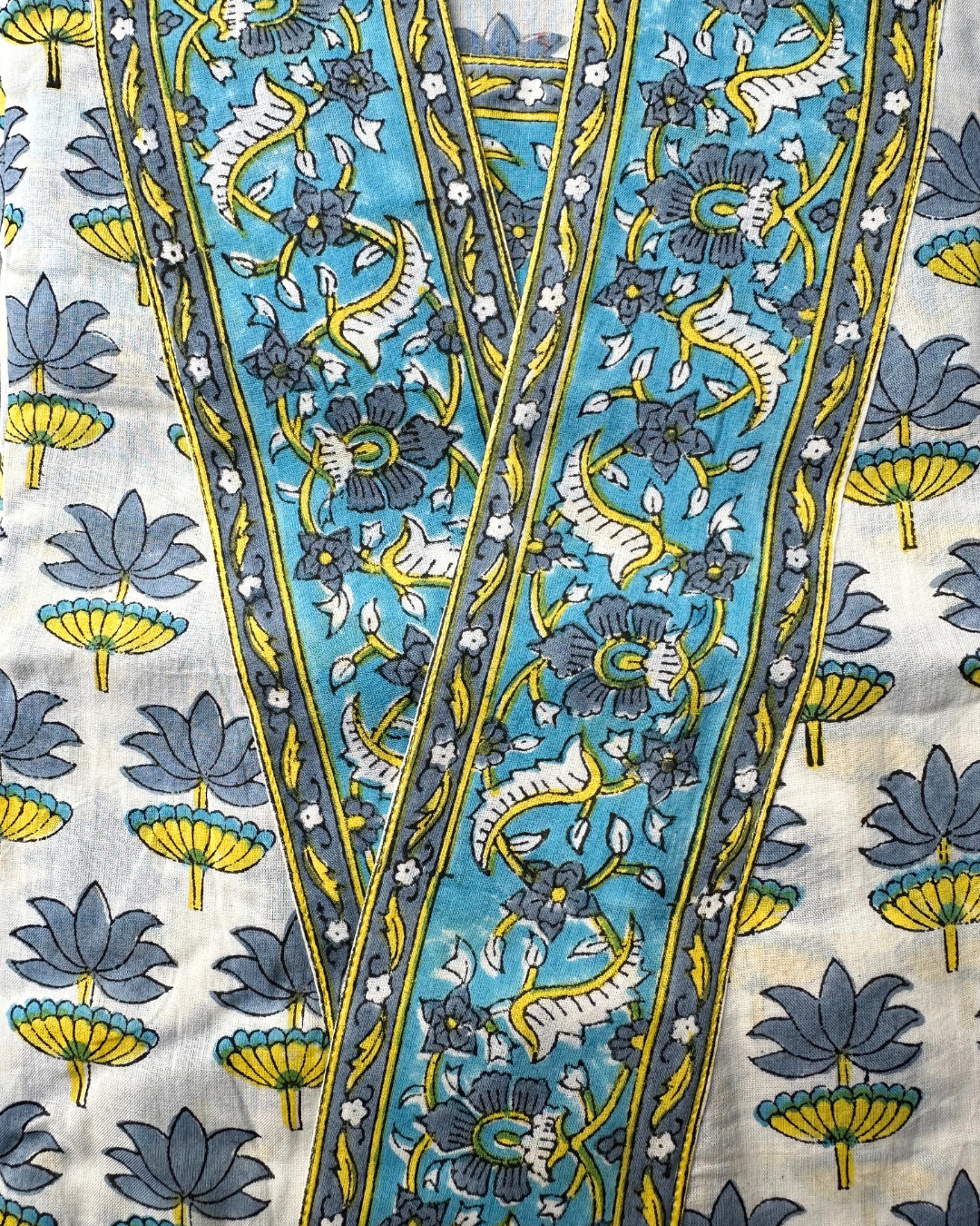 Kimono Madras Blanc en voile de coton