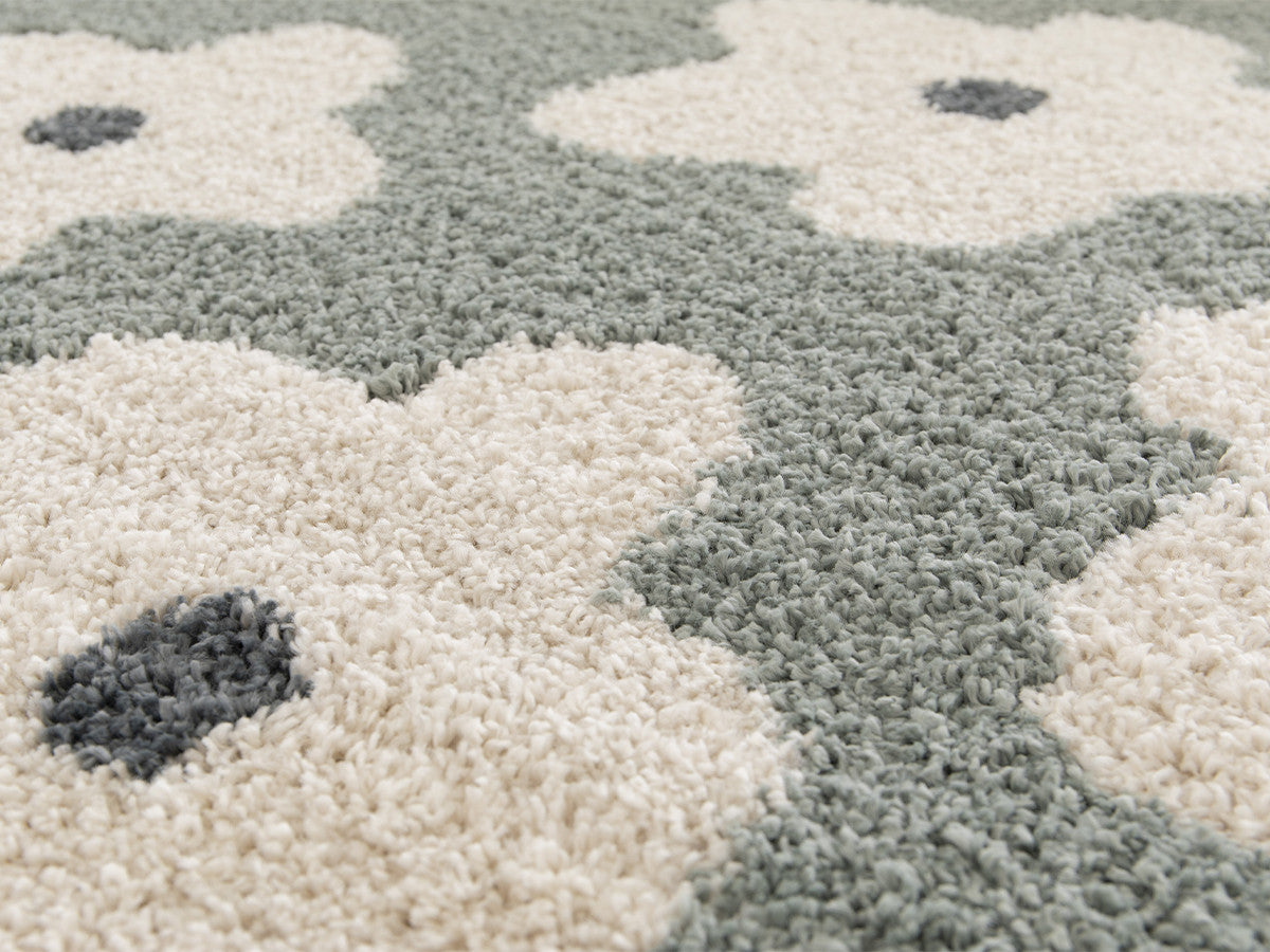 Kortharig tapijt SUZY bloemenmotief - Blauw
