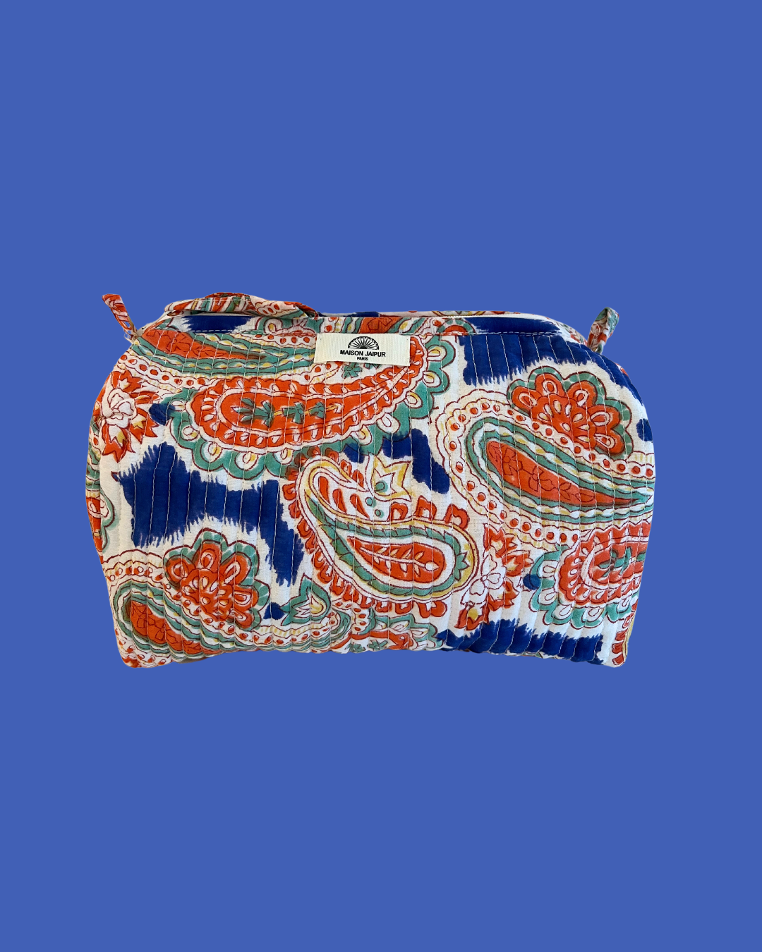 Pouch Delhi L Blauw in katoenen voile