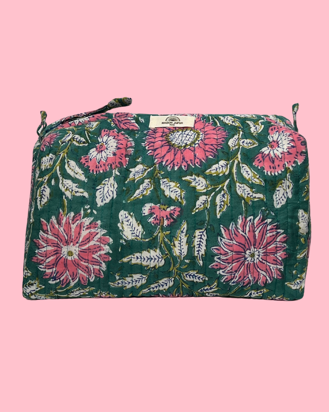 Pouch Delhi L Groen in katoenen zeil