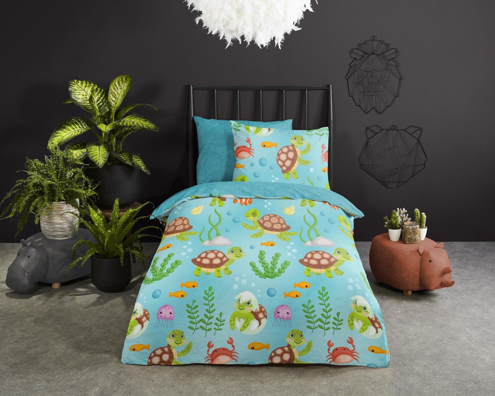 Good Morning - Housse De Couette - Turtles - Blue