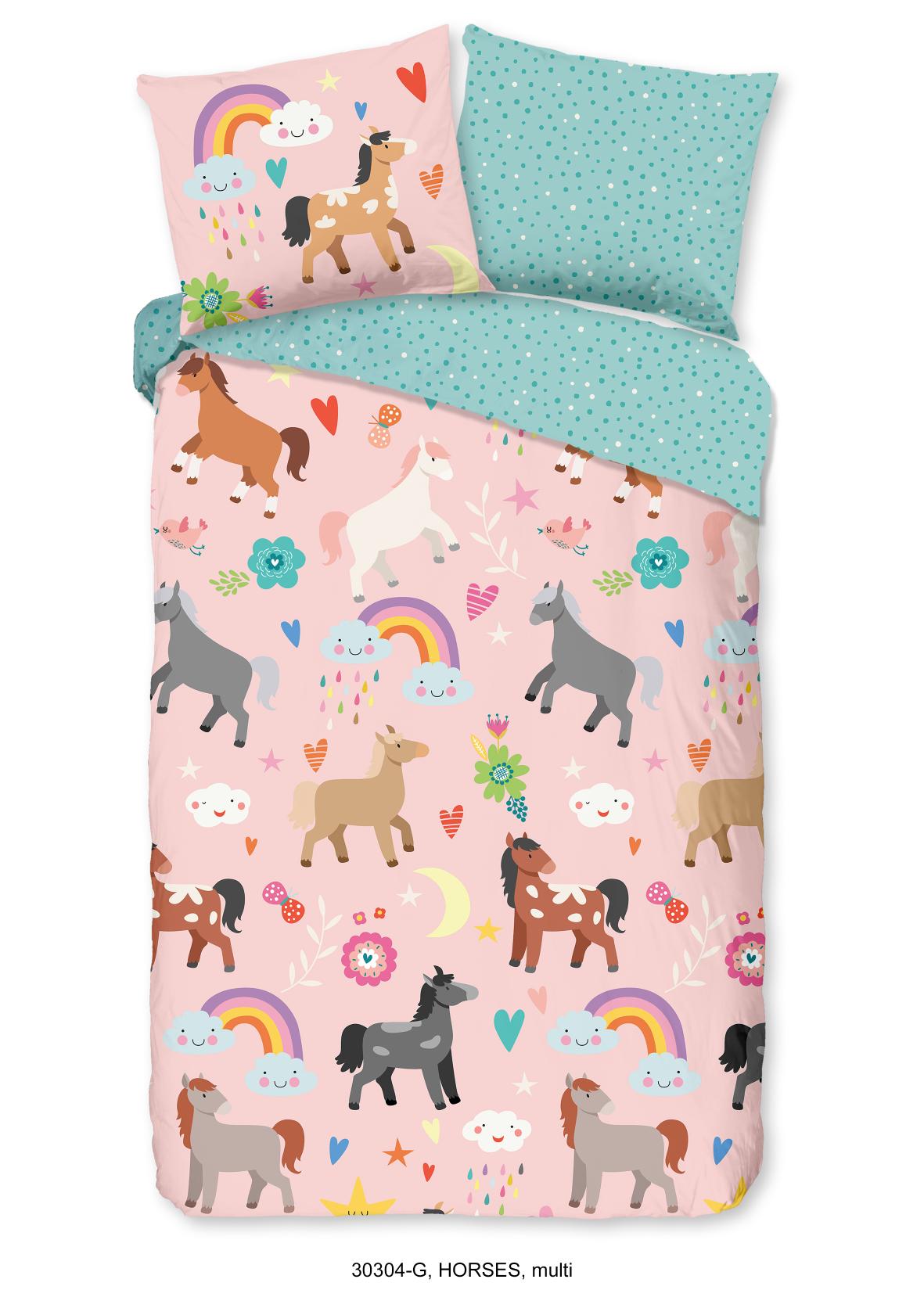 Good Morning - Dekbedovertrek - Horses - Multi