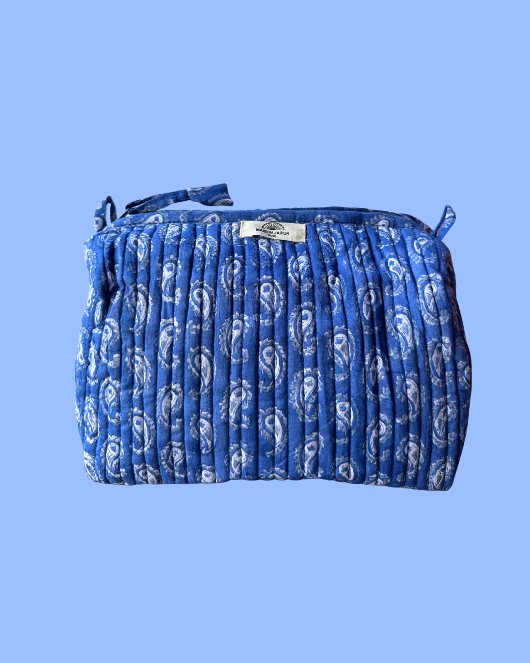 Pouch Delhi L Blauw in katoenen voile