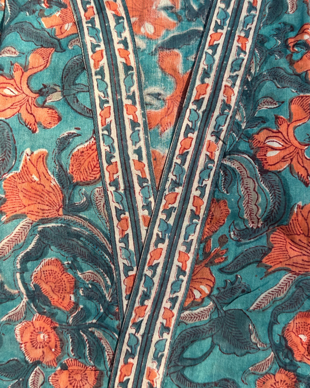 Kimono Madras Blauw in katoenen voile