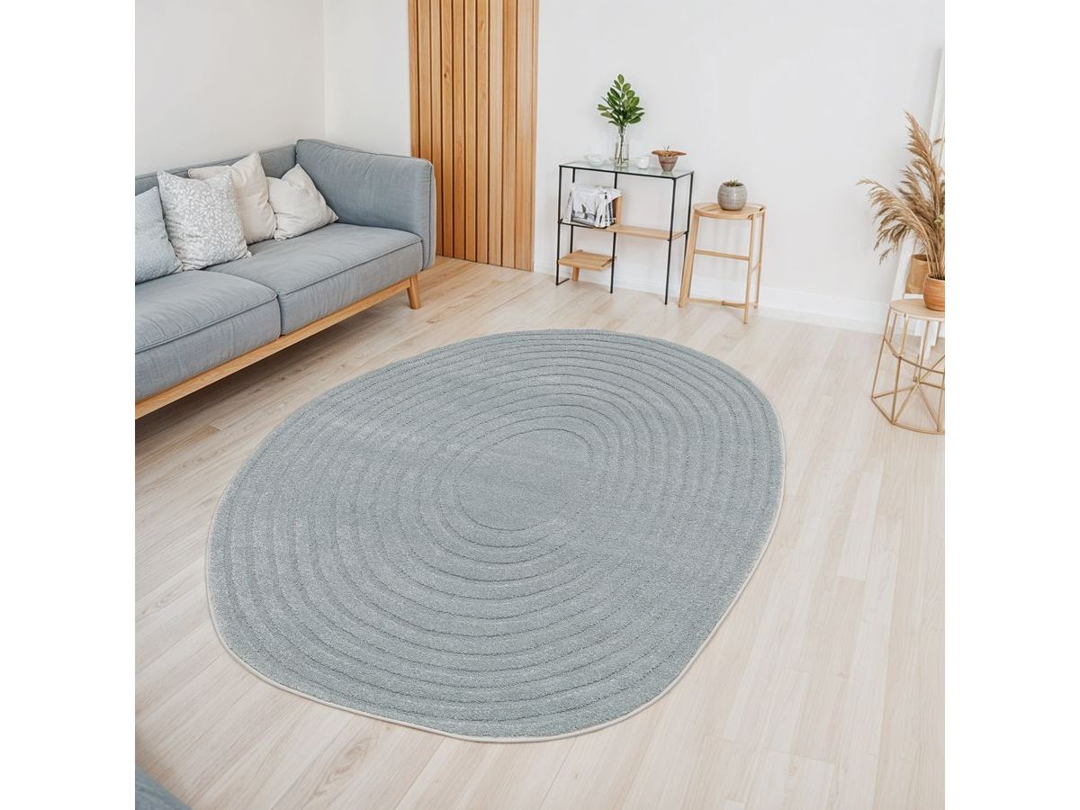 Kortharig tapijt BRIAC met geometrisch patroon - Beige