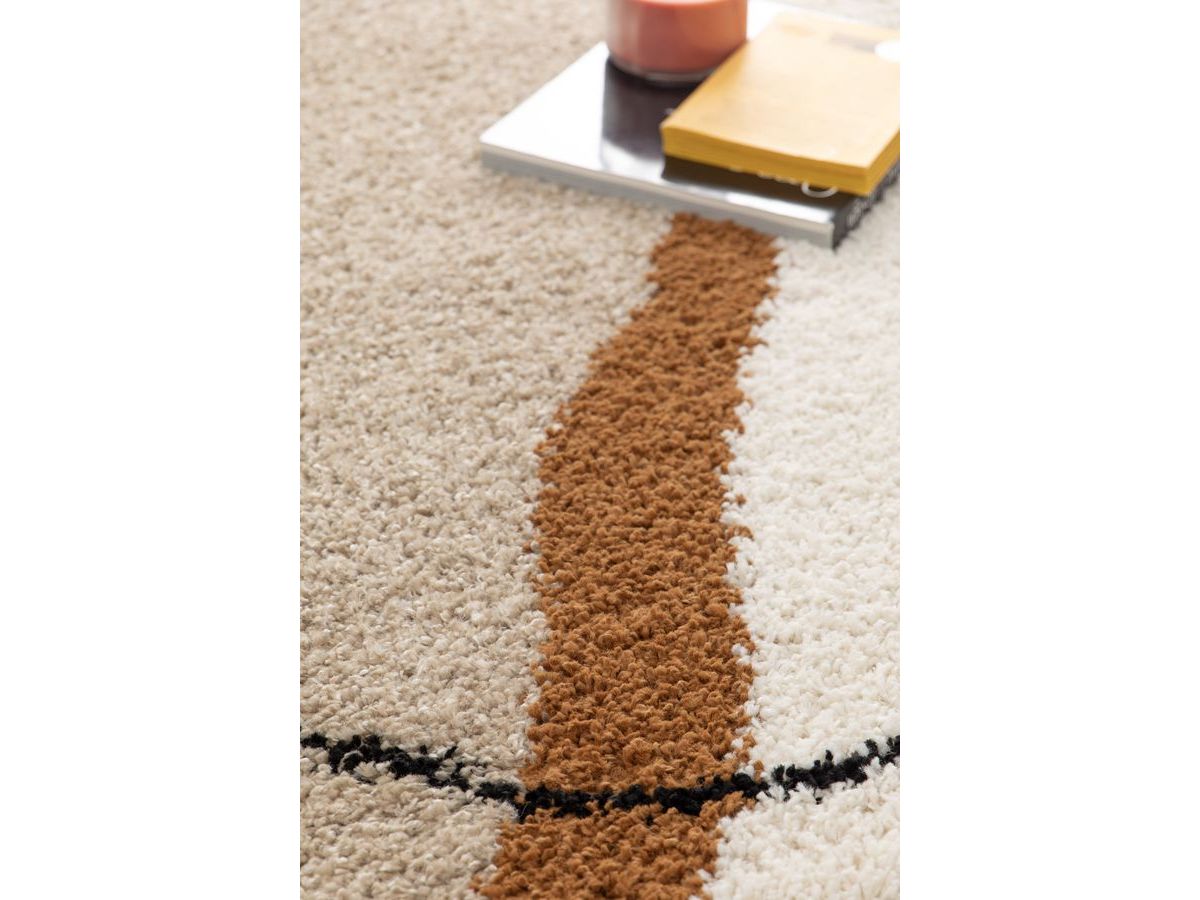 Shaggy tapijt LALOU abstract motief - Beige