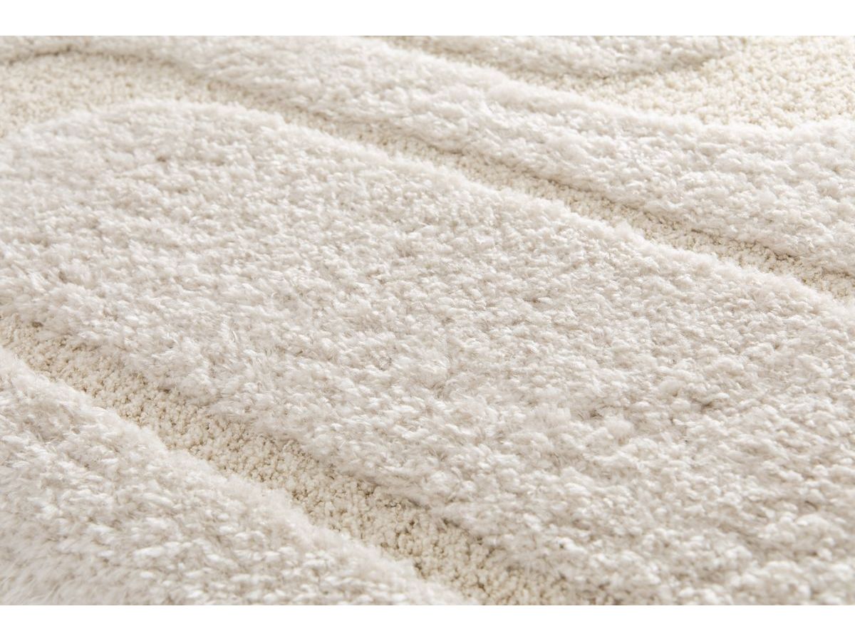Langharig tapijt CALEB grafisch patroon - Beige