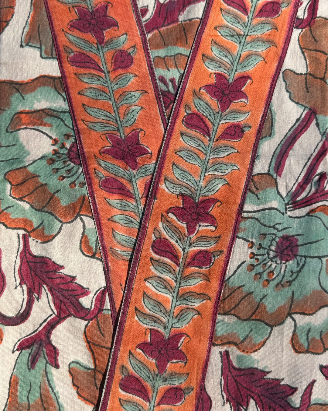 Kimono Madras Oranje in katoenen voile