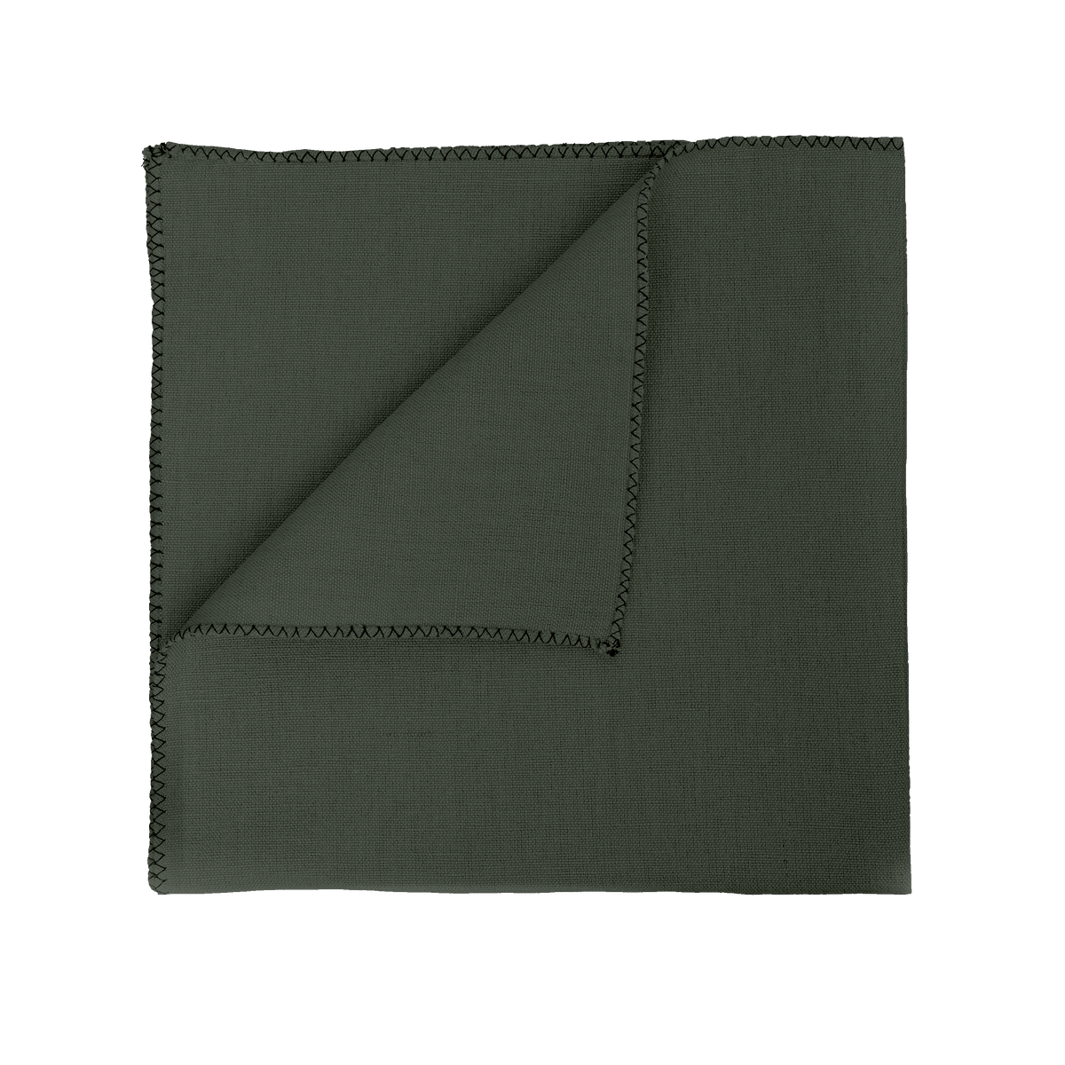 Serviette De Table En Lin Lavé Et Coton Zilia - Kaki