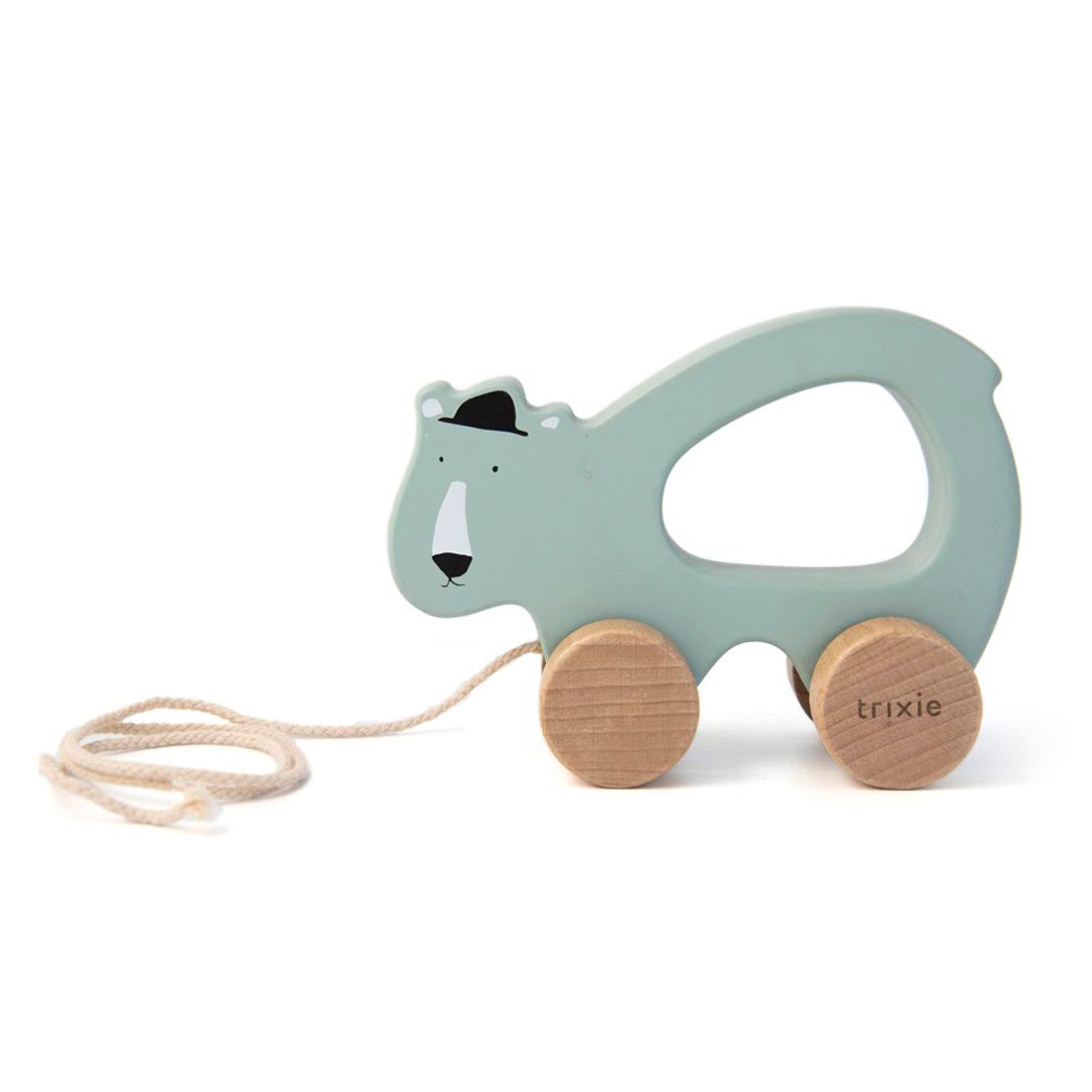 Jouet à tirer en bois - Monsieur Ours Polaire