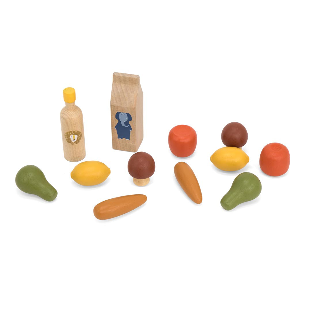 Ensemble de courses en bois