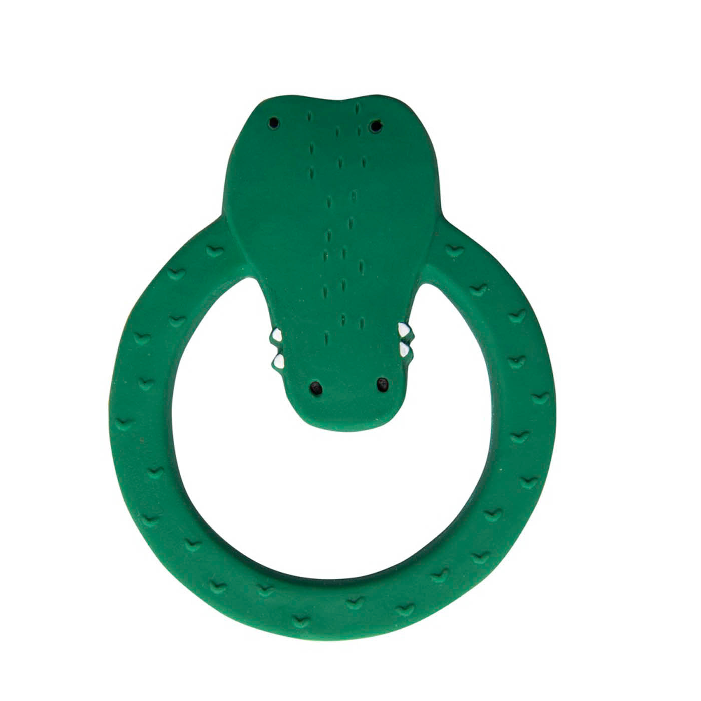 Natuurlijk rubber ronde bijtring  - Mr. Crocodile - SET OF 2 Pcs