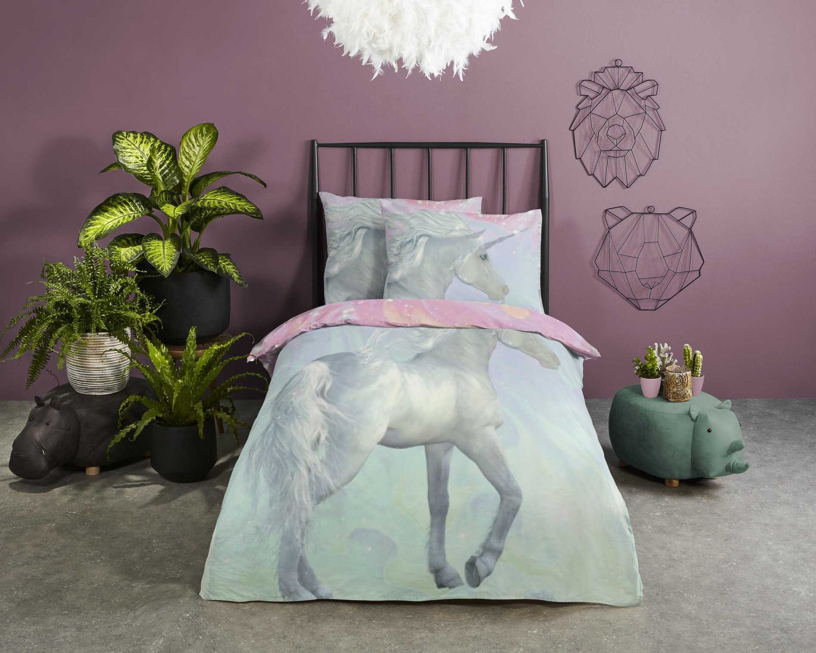 Good Morning - Dekbedovertrek - Unicorn - Multi