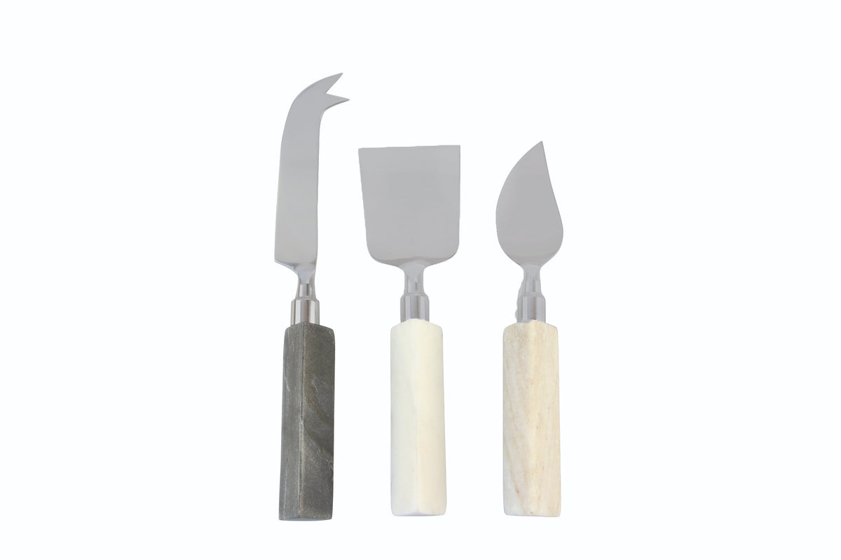 Geometric Marble Triangular Cheese Set