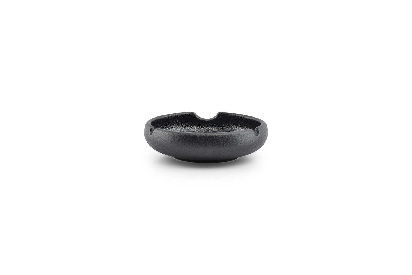 S&P - Asbak 12xH3,5cm porselein zwart Smoke - 1 SET - 6 stuks