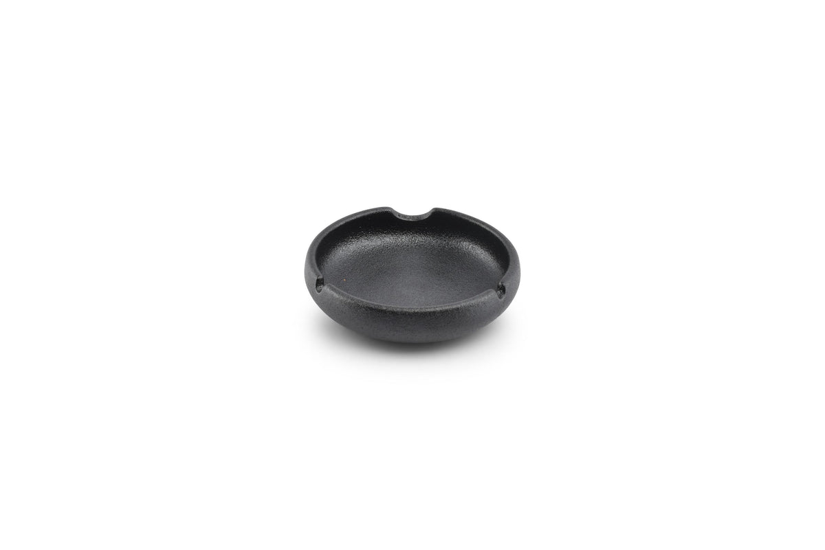 S&P - Asbak 12xH3,5cm porselein zwart Smoke - 1 SET - 6 stuks