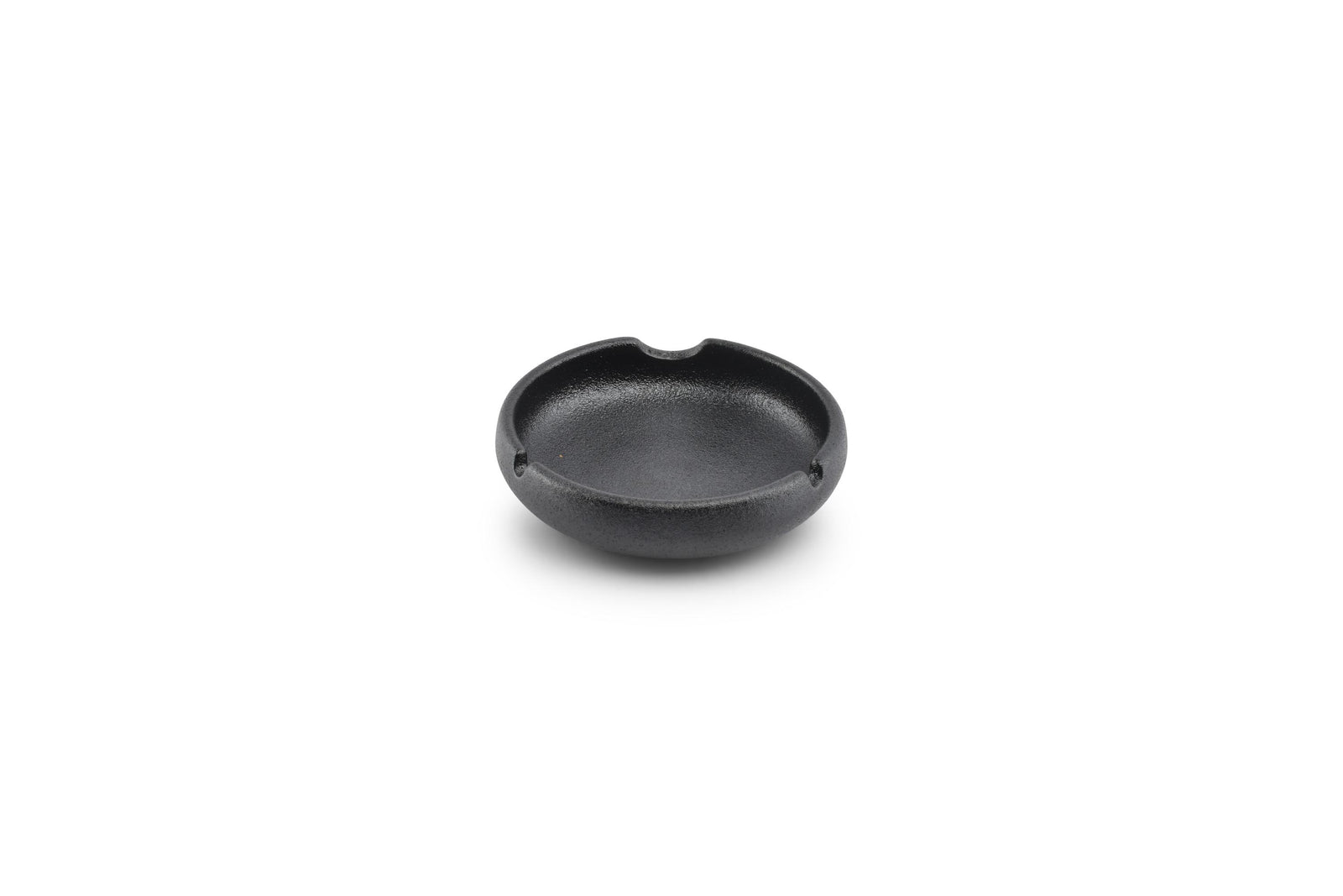 S&P - Asbak 12xH3,5cm porselein zwart Smoke - 1 SET - 6 stuks