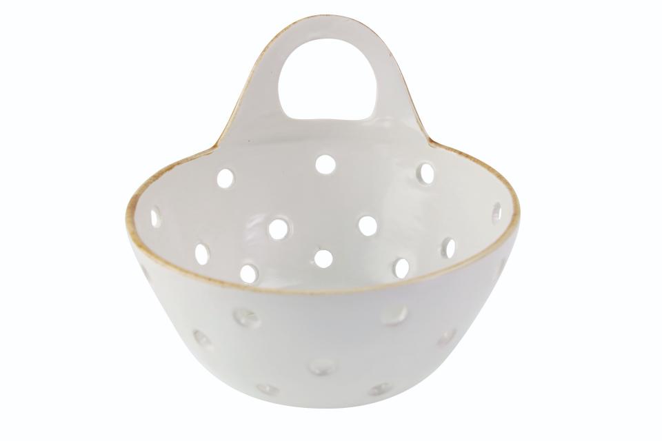 Yara Stoneware Colander Basket With Handle