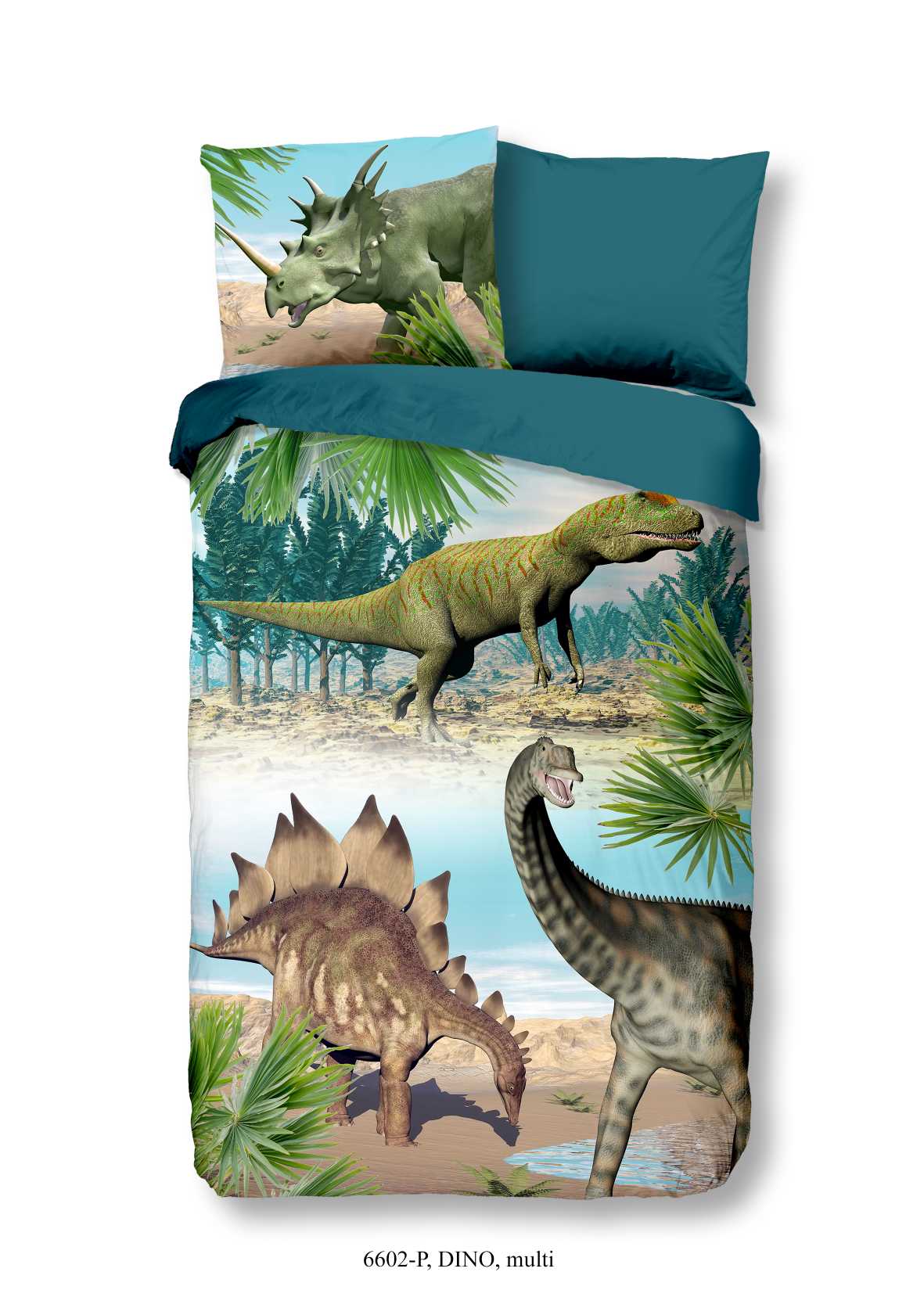 Good Morning - Dekbedovertrek - Dino - Multi