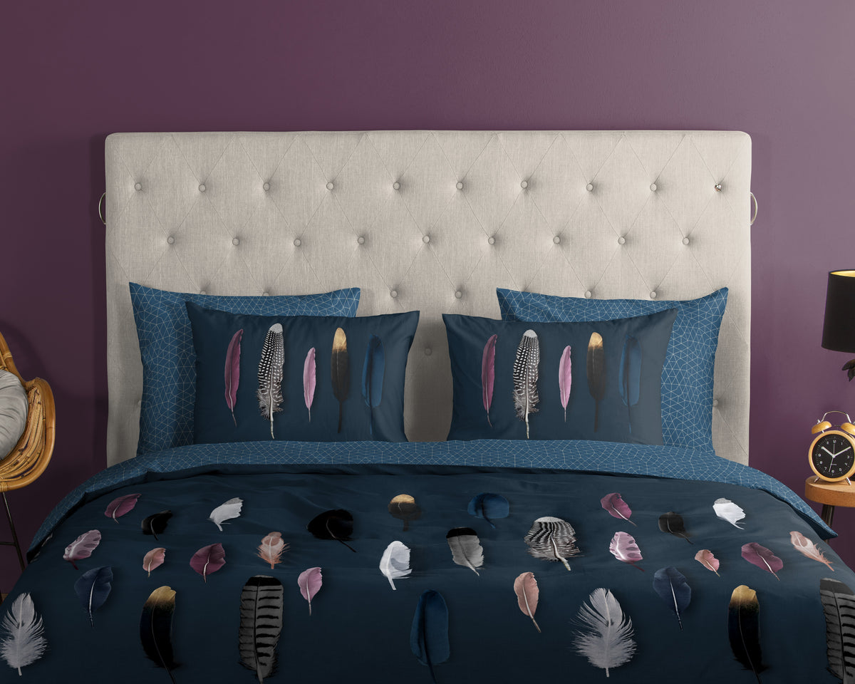 Good Morning - Dekbedovertrek - Feathers - Blue
