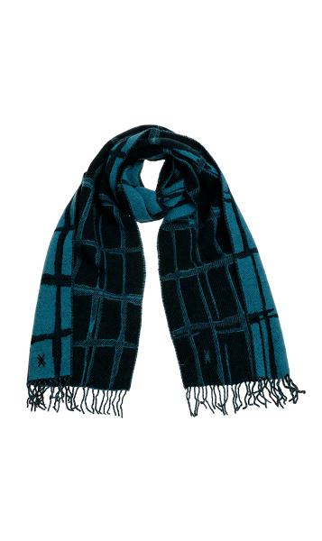 Woven-Grid - Sjaal - Dark Aqua - W