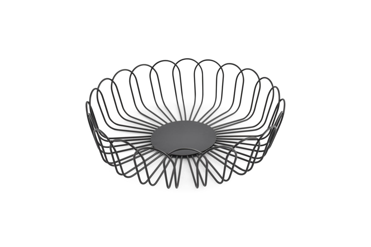 S&P - Draadmand 26,5xH7,5cm zwart Flores