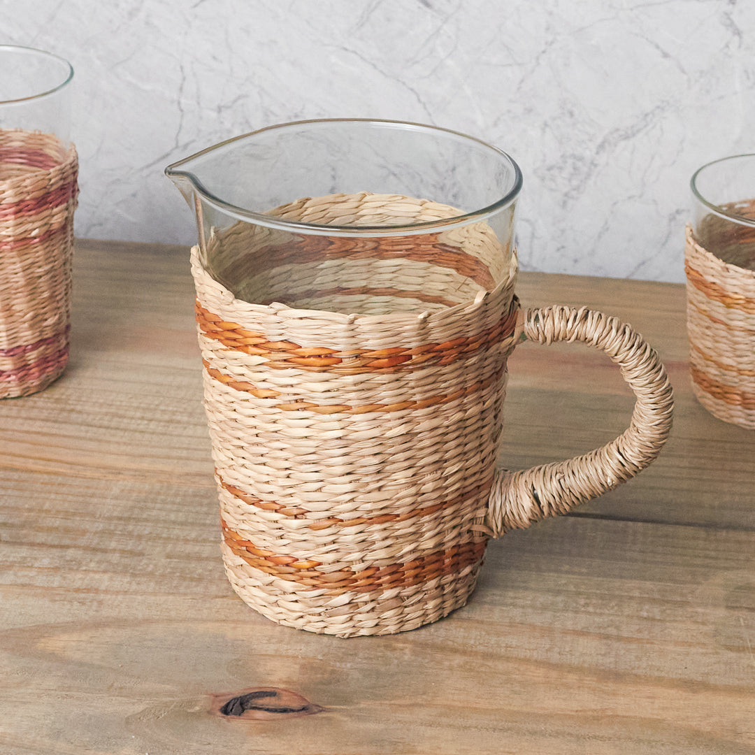 Seagrass Brown Striped Pitcher