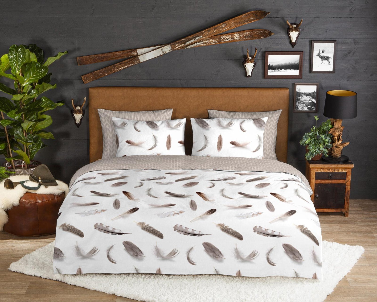 Good Morning - Dekbedovertrek - Feathers - White