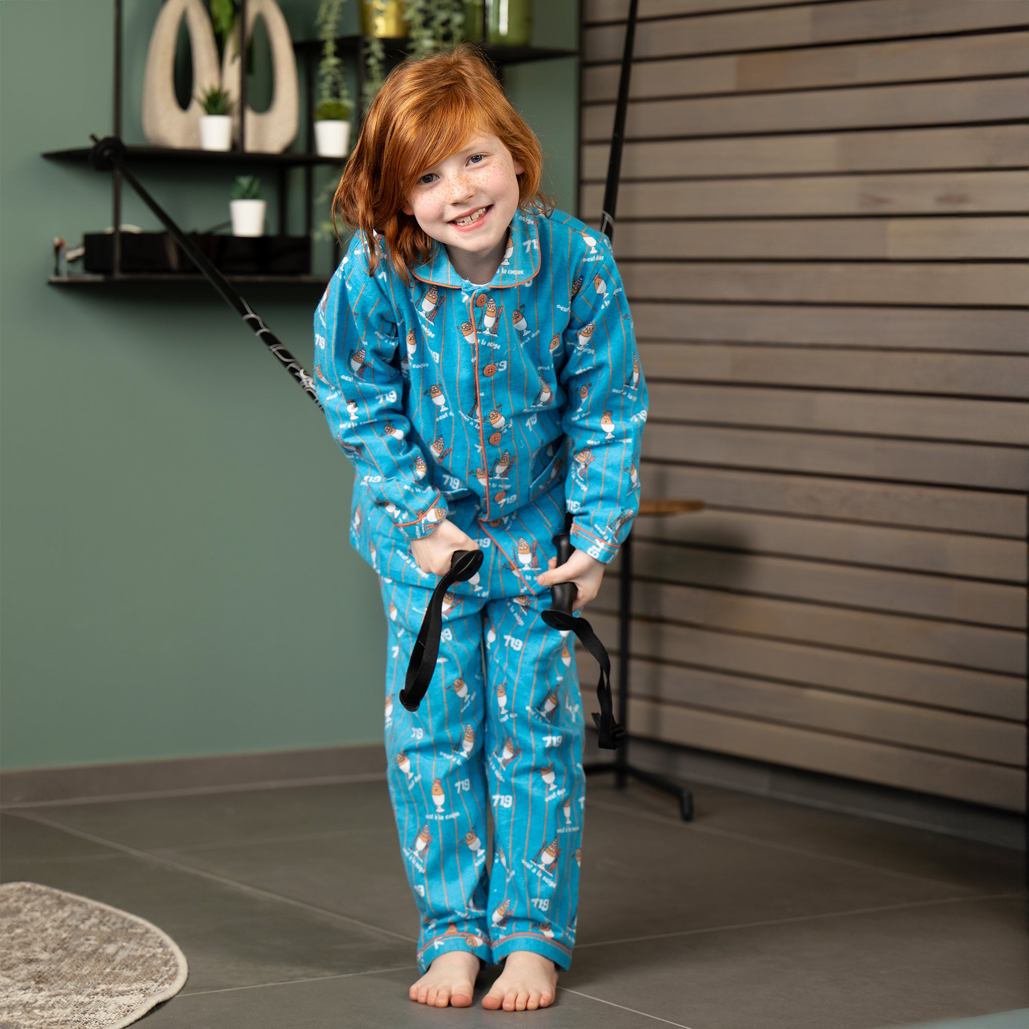 Flanellen pyjama - Jongen/Meisje - Blauw