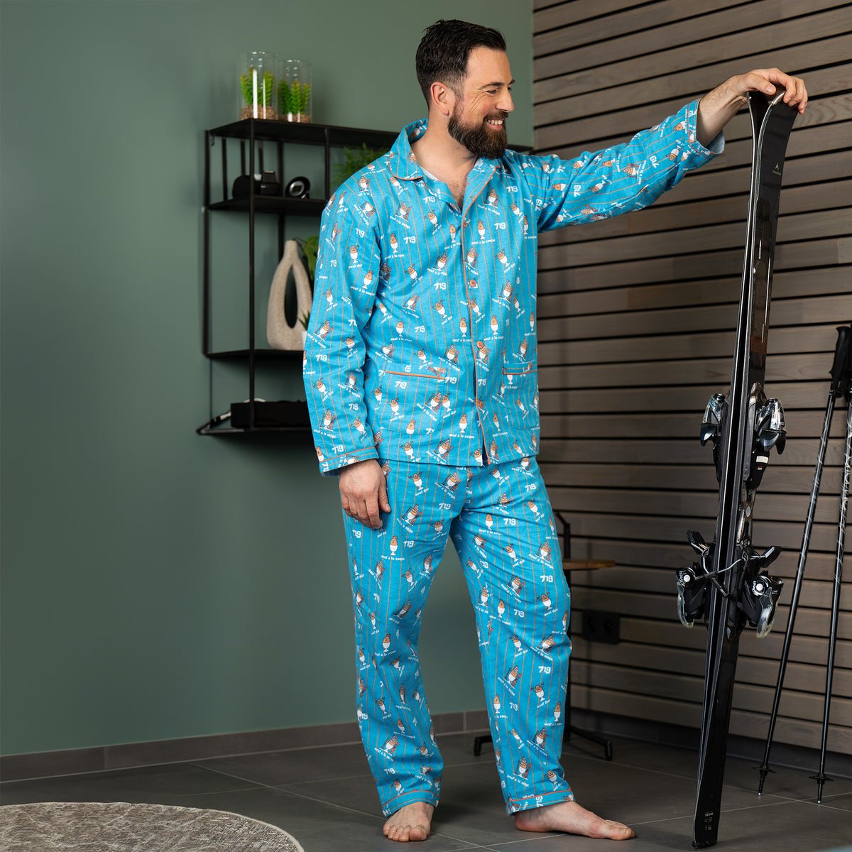 Pyjama Flannelle  - Men - Bleu
