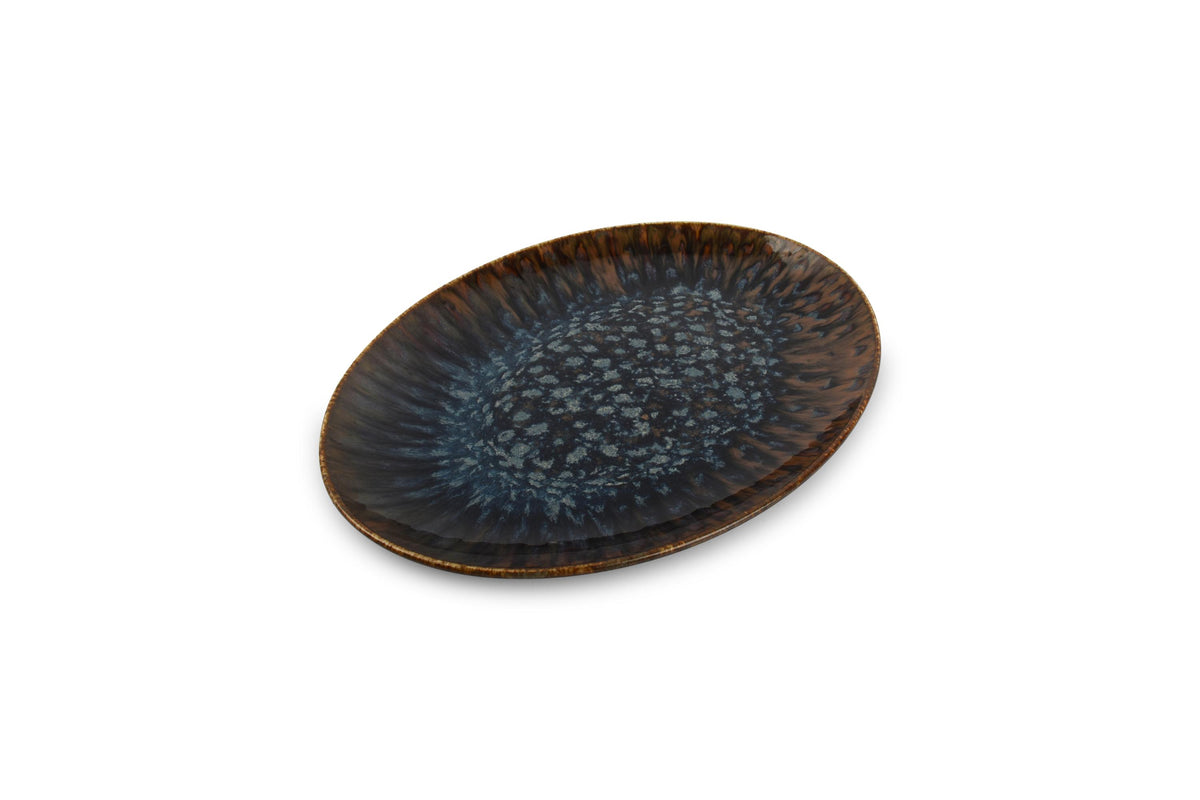 S&P - Resto Brown-Blue Plat à servir 26x19cm brun/bleu Resto - 1 SET - 4 pièces