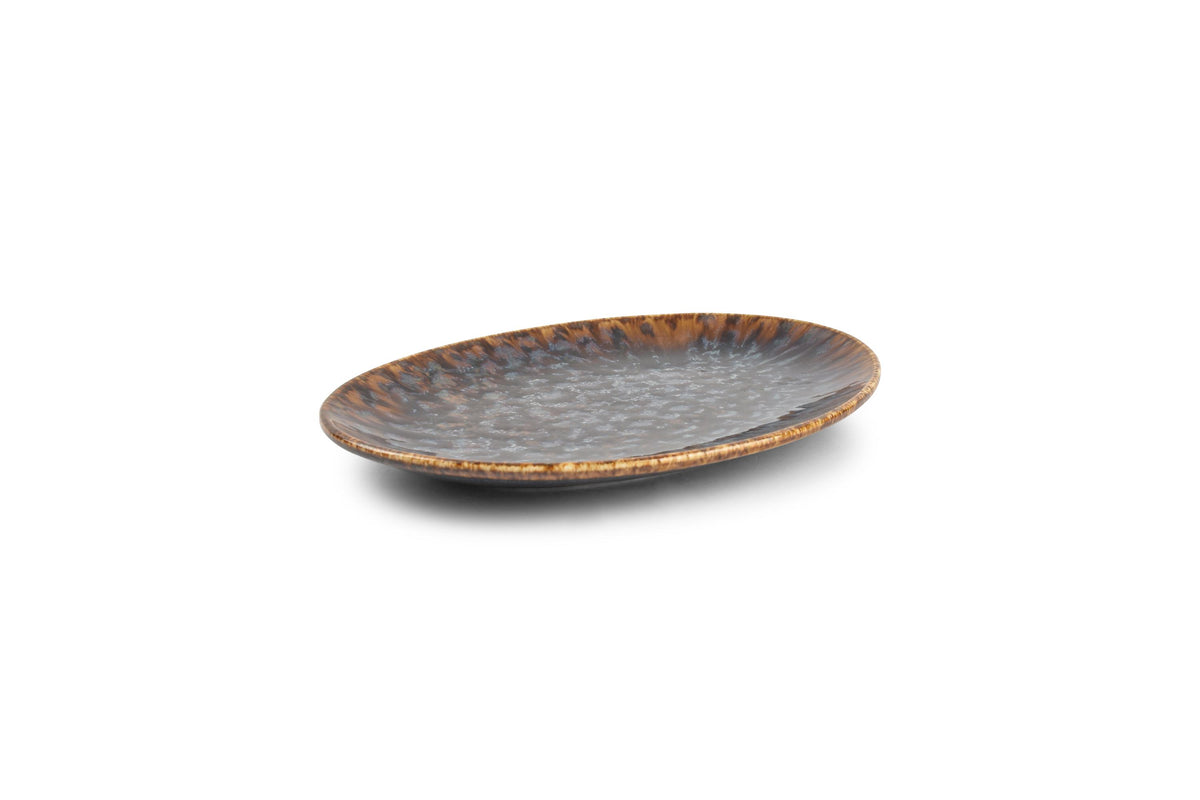 S&P - Resto Brown-Blue Plat à servir 26x19cm brun/bleu Resto - 1 SET - 4 pièces