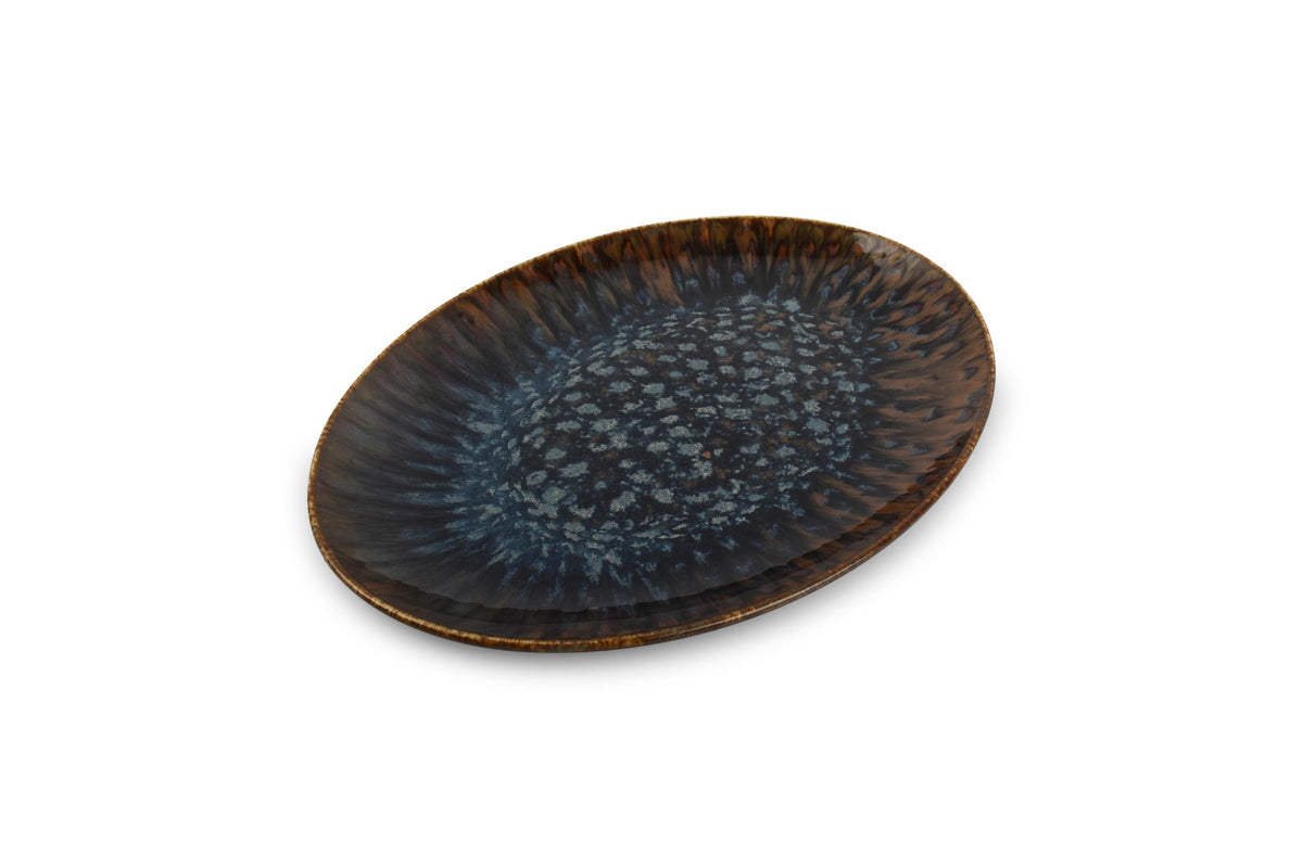 S&P - Resto Brown-Blue Plat à servir 36x27,5cm brun/bleu Resto - 1 SET - 4 pièces