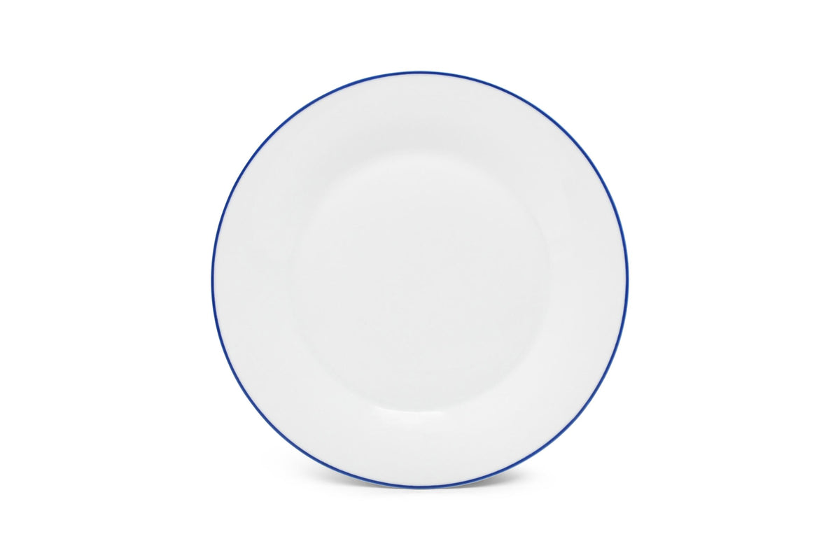 S&P - Basic White Assiette plate 27cm blue rim Basic White - 1 SET - 6 pièces