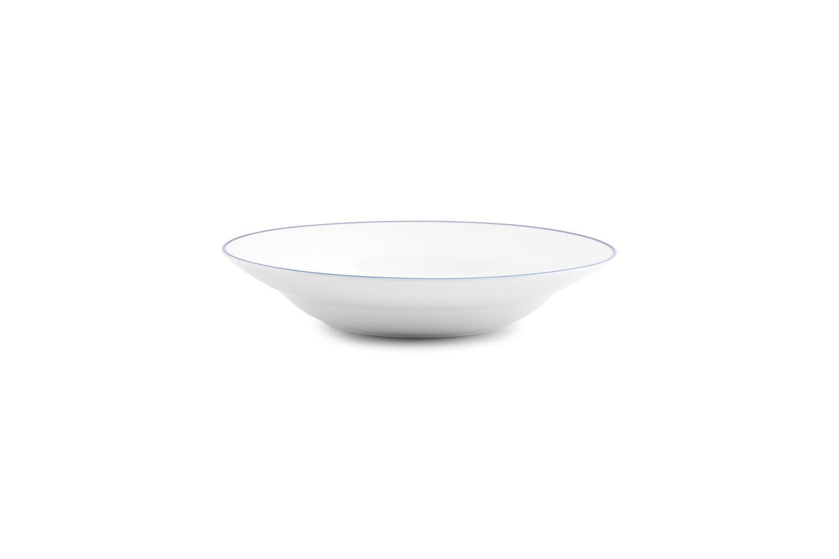 S&P - Basic White Diep bord 23xH4cm blue rim Basic White - 1 SET - 6 stuks