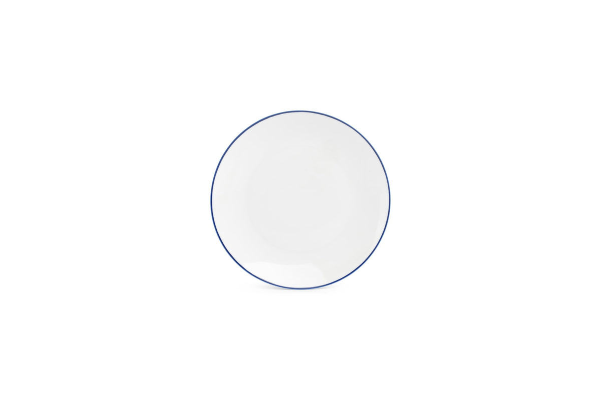 S&P - Basic White Plat bord 20,5cm coupe blue rim Basic White - 1 SET - 6 stuks