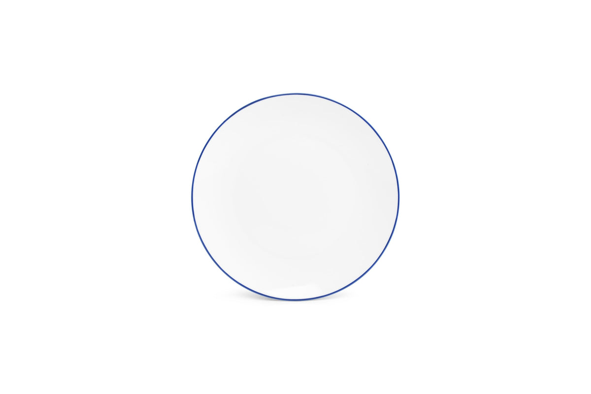 S&P - Basic White Plat bord 24cm coupe blue rim Basic White - 1 SET - 6 stuks